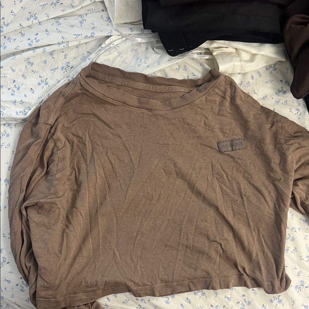 Brown Long Sleeve Top